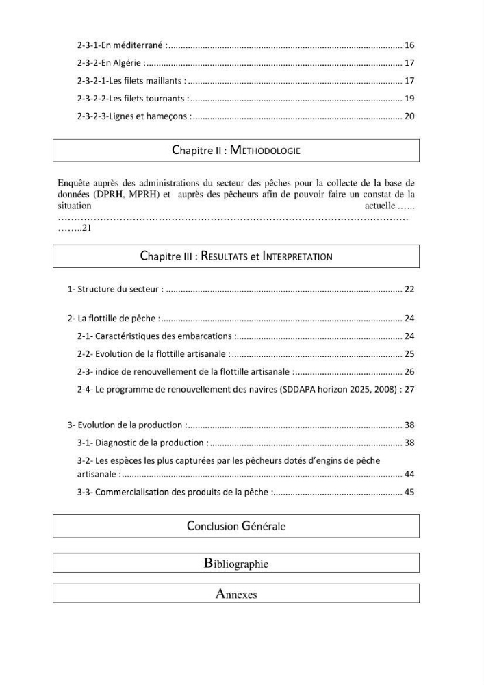 Analyse de l\'évolution de la flottille de pêche artisanale aux petits métiers du secteur centre algerien (Alger, Tipaza et Boumerdes).: