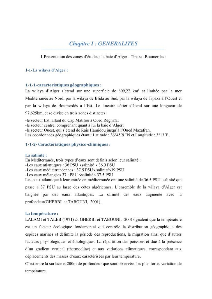 Analyse de l\'évolution de la flottille de pêche artisanale aux petits métiers du secteur centre algerien (Alger, Tipaza et Boumerdes).: