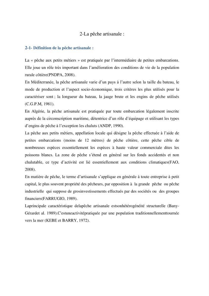 Analyse de l\'évolution de la flottille de pêche artisanale aux petits métiers du secteur centre algerien (Alger, Tipaza et Boumerdes).: