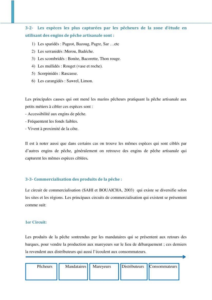 Analyse de l\'évolution de la flottille de pêche artisanale aux petits métiers du secteur centre algerien (Alger, Tipaza et Boumerdes).: