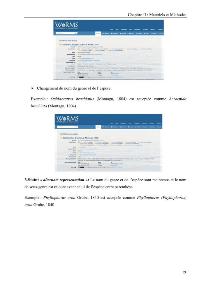 Inventaire et systematique des echinodermes de la côte Algérienne