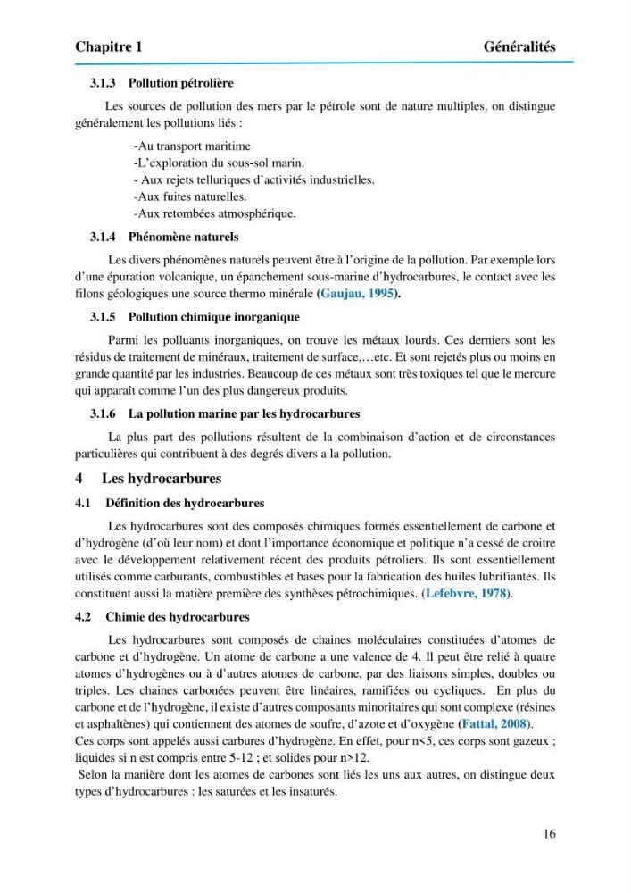 Evaluation de la pollution marine par les hydrocarbures dans le port d\'Alger