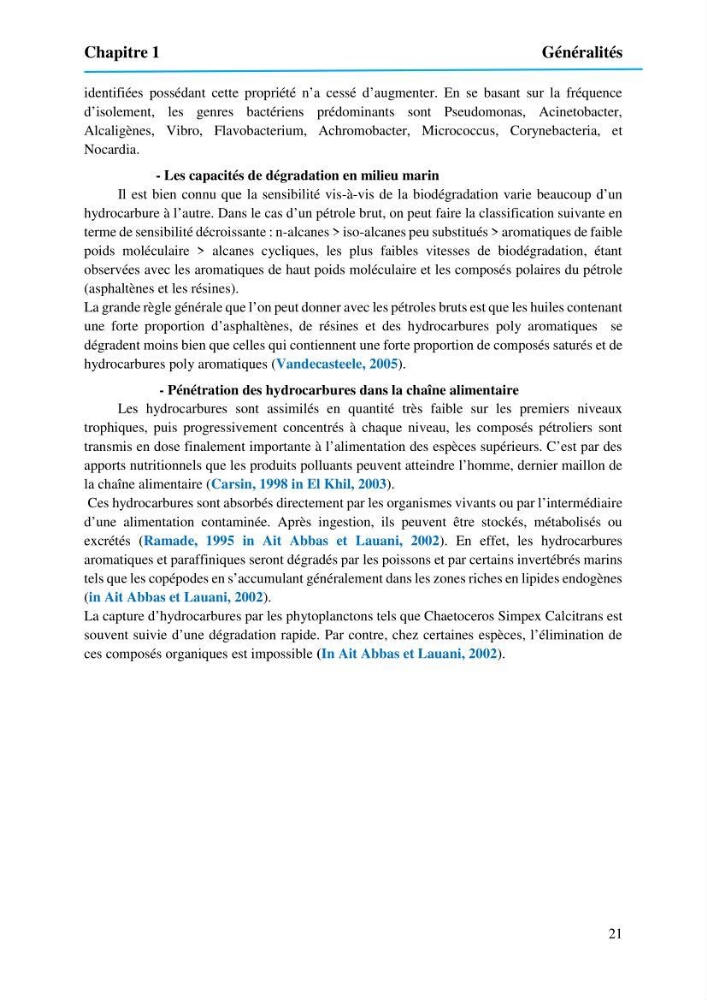 Evaluation de la pollution marine par les hydrocarbures dans le port d\'Alger