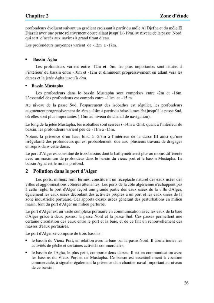 Evaluation de la pollution marine par les hydrocarbures dans le port d\'Alger