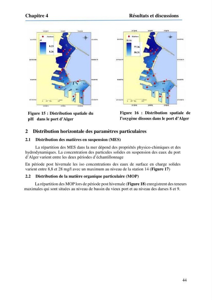 Evaluation de la pollution marine par les hydrocarbures dans le port d\'Alger