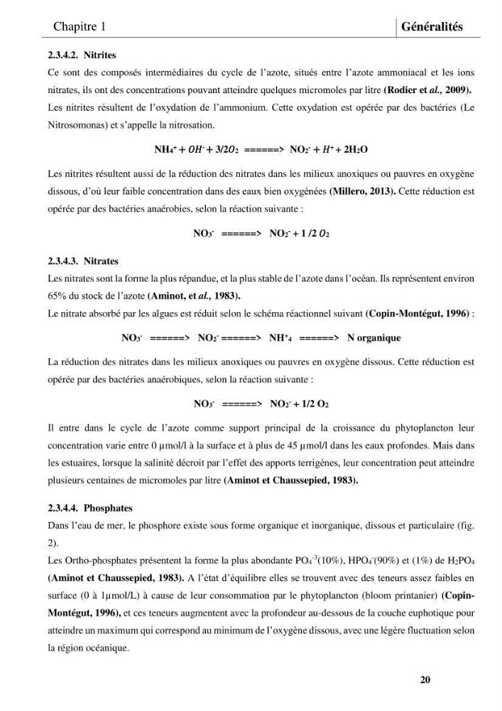Les conditions physicochimiques au large des côtes centrales algériennes: contribution à l’étude des structures hydrologiques