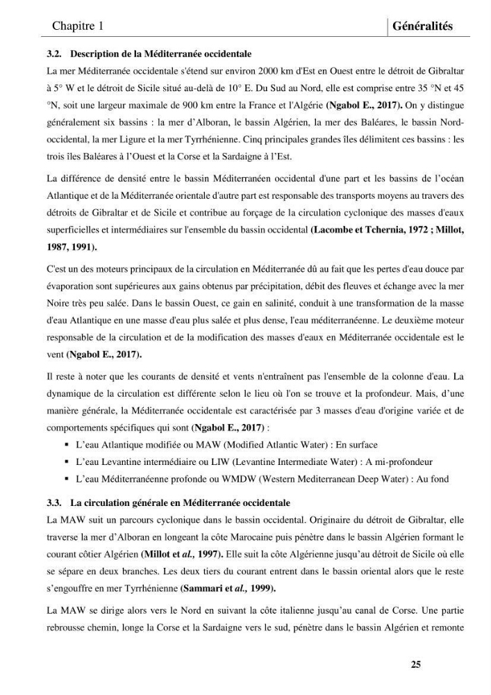 Les conditions physicochimiques au large des côtes centrales algériennes: contribution à l’étude des structures hydrologiques