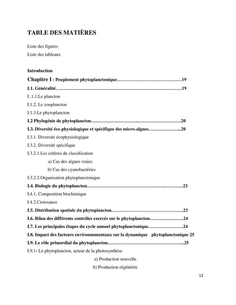 Dynamique et diversité du phytoplancton de la côte Algérienne: