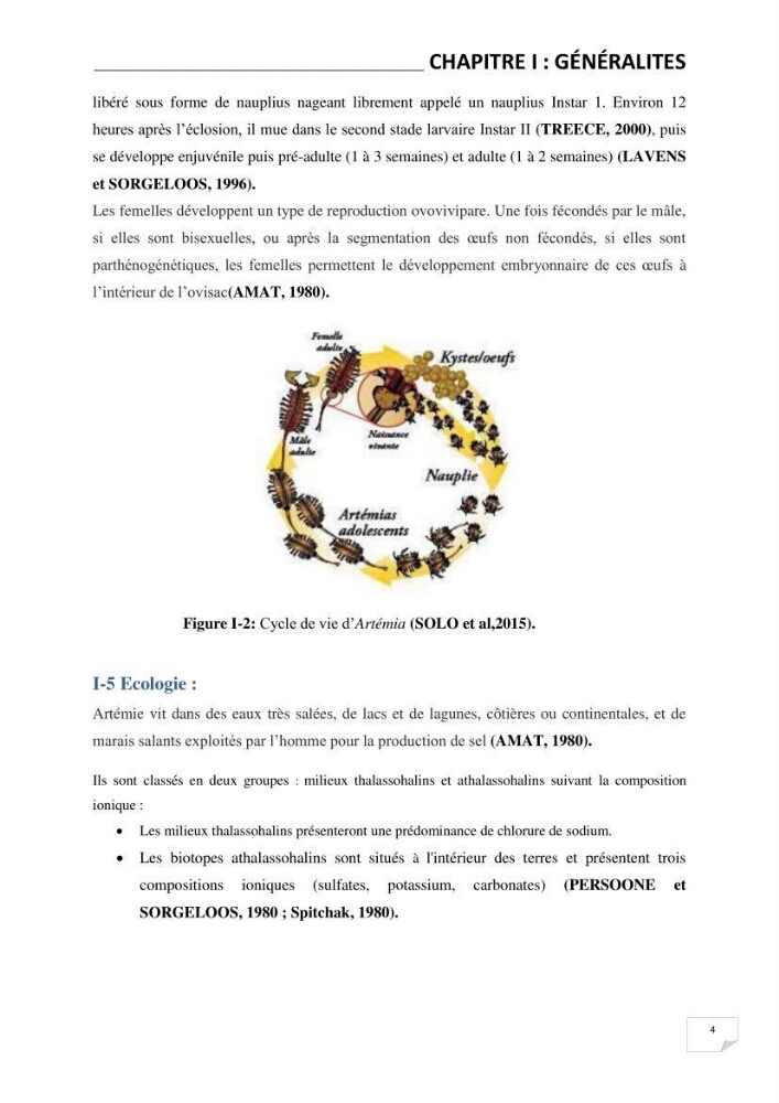 Application de bactéries à fort potentiel probiotique dans un élevage d’Artémia. sp: