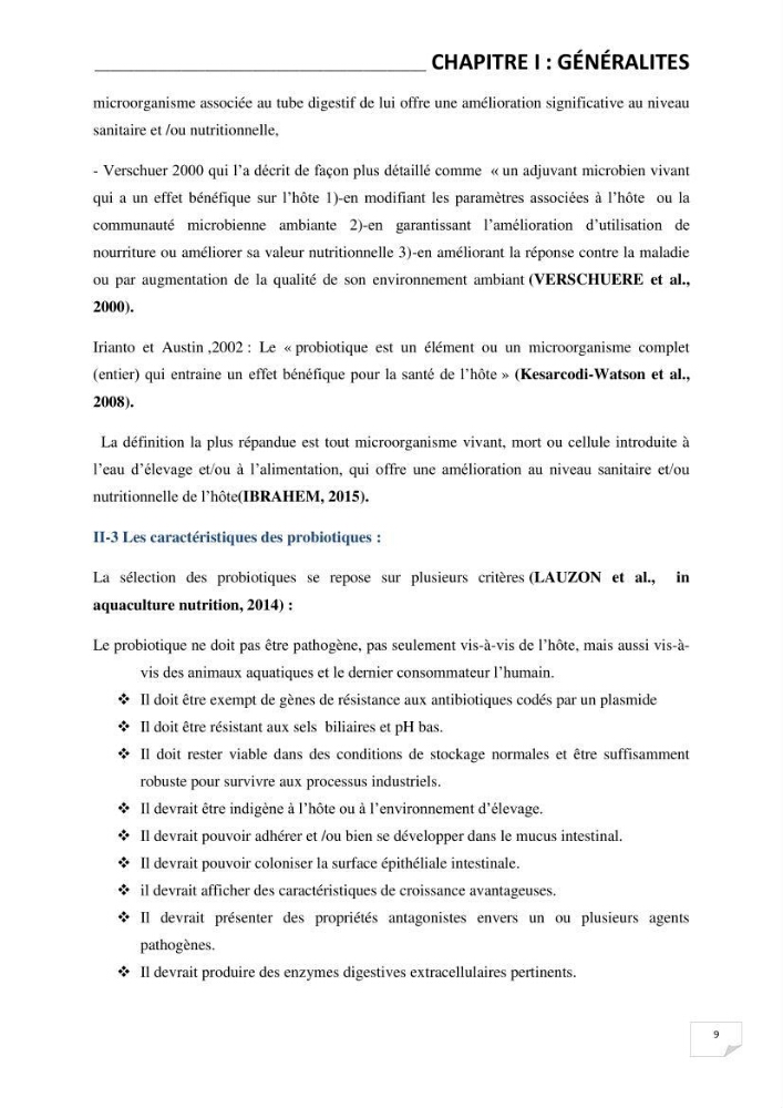 Application de bactéries à fort potentiel probiotique dans un élevage d’Artémia. sp: