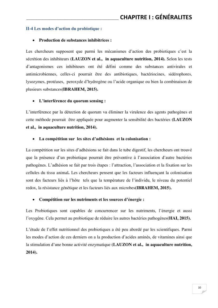 Application de bactéries à fort potentiel probiotique dans un élevage d’Artémia. sp: