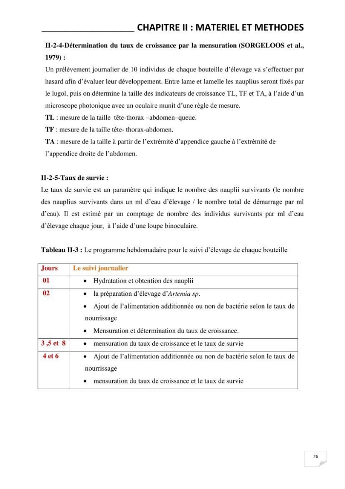 Application de bactéries à fort potentiel probiotique dans un élevage d’Artémia. sp: