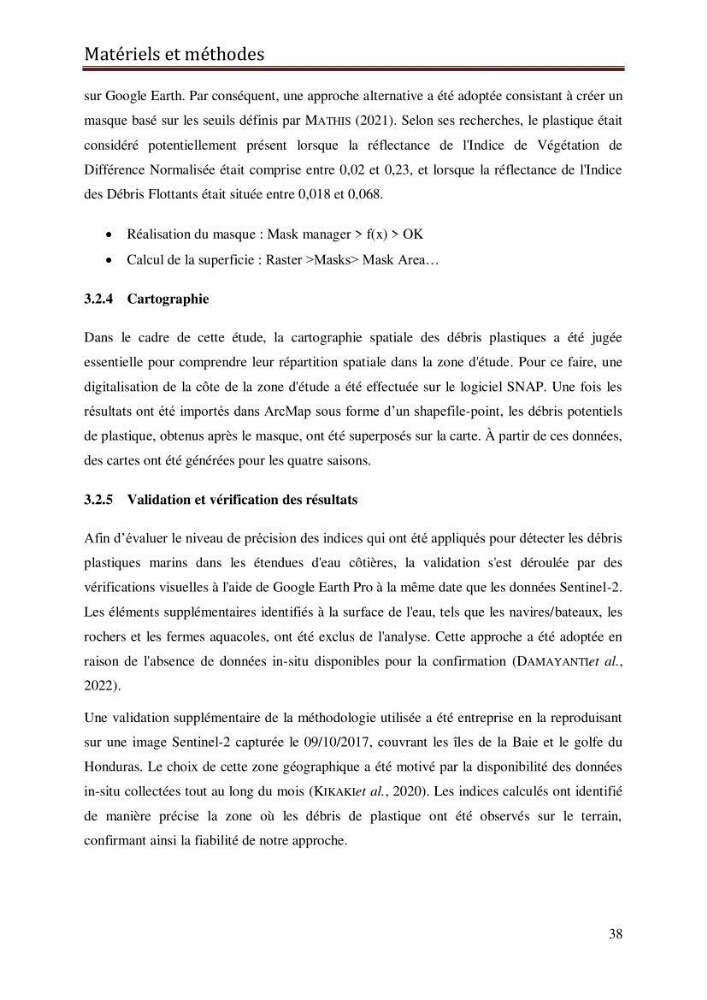 Contribution à la détection et à la gestion de la pollution plastique dans les eaux côtières de l’Algérois via des techniques de Télédétection Spatiale