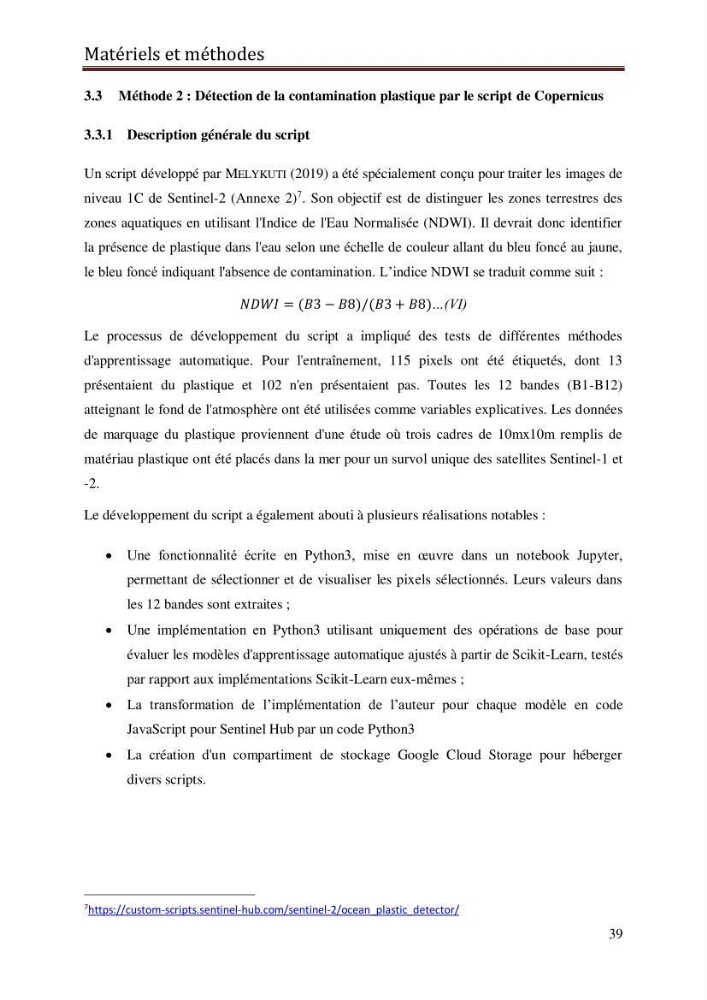 Contribution à la détection et à la gestion de la pollution plastique dans les eaux côtières de l’Algérois via des techniques de Télédétection Spatiale