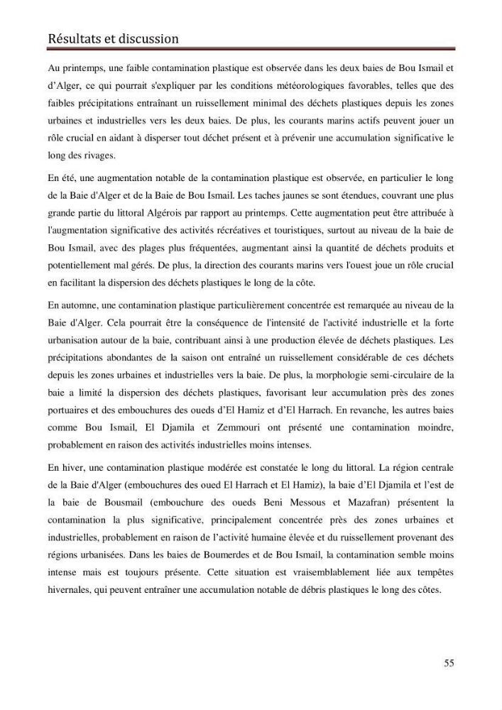 Contribution à la détection et à la gestion de la pollution plastique dans les eaux côtières de l’Algérois via des techniques de Télédétection Spatiale