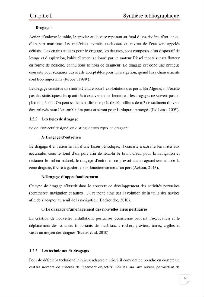 Caractérisation environnementale, réglementation et comportement des sédiments de dragage