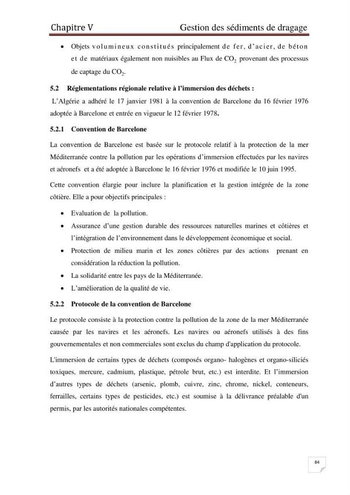 Caractérisation environnementale, réglementation et comportement des sédiments de dragage