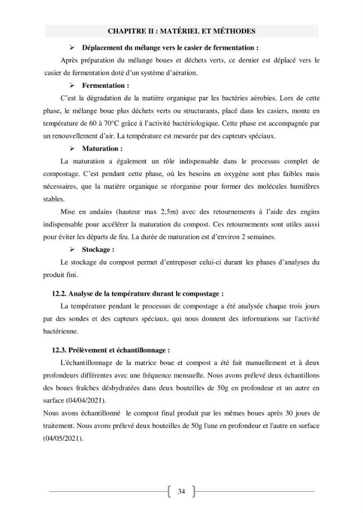Etude de traitement des eaux usées et Valorisation des boues par Compostage: cas step Hadjout