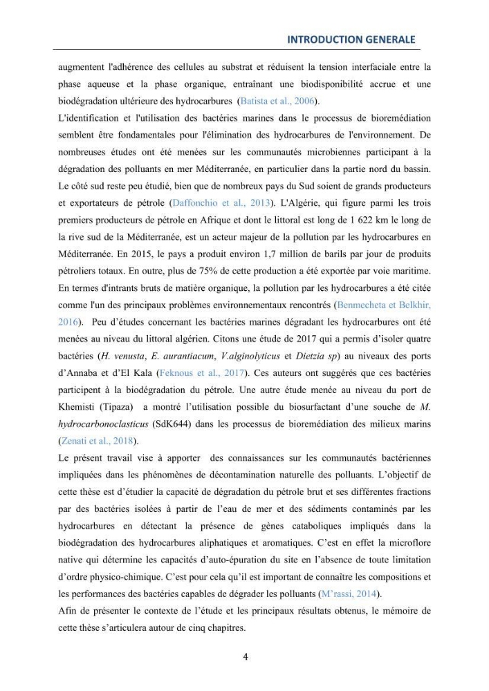 Isolement et caractérisation des bactéries marines dégradant les différentes fractions du pétrole : cas d’étude : port de Sidi Fredj