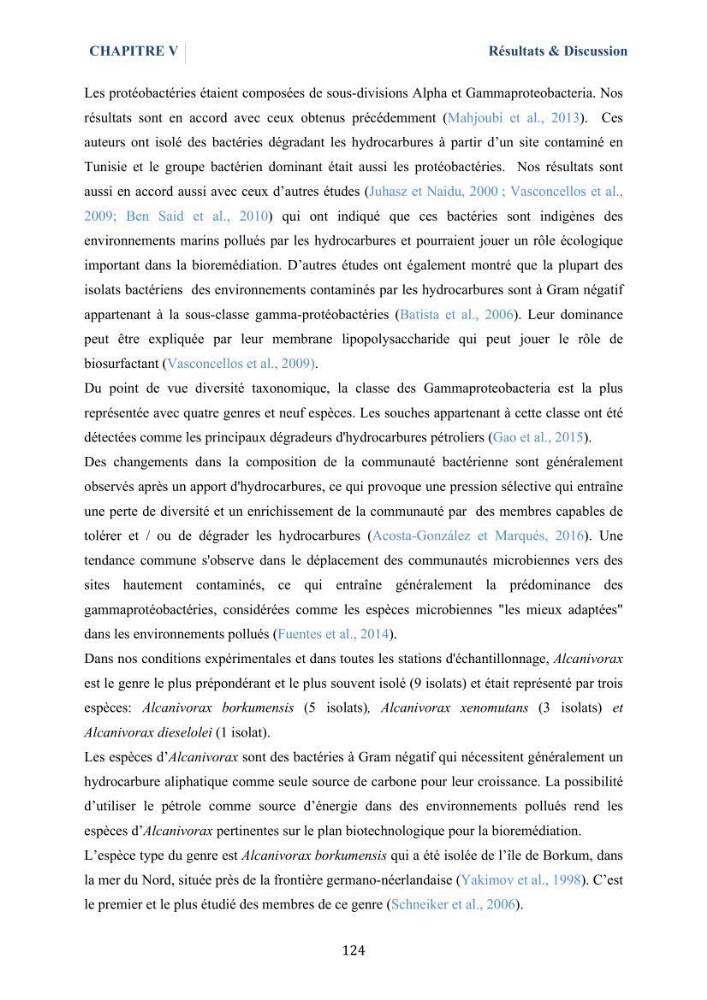 Isolement et caractérisation des bactéries marines dégradant les différentes fractions du pétrole : cas d’étude : port de Sidi Fredj