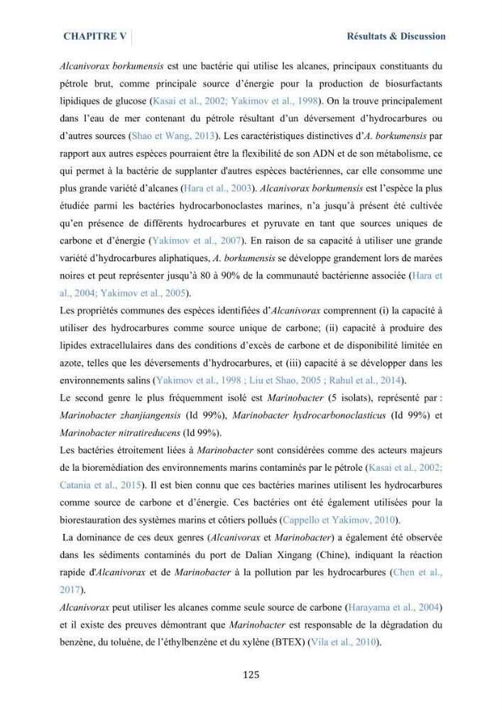 Isolement et caractérisation des bactéries marines dégradant les différentes fractions du pétrole : cas d’étude : port de Sidi Fredj