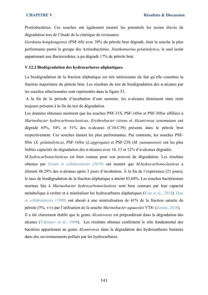 Isolement et caractérisation des bactéries marines dégradant les différentes fractions du pétrole : cas d’étude : port de Sidi Fredj
