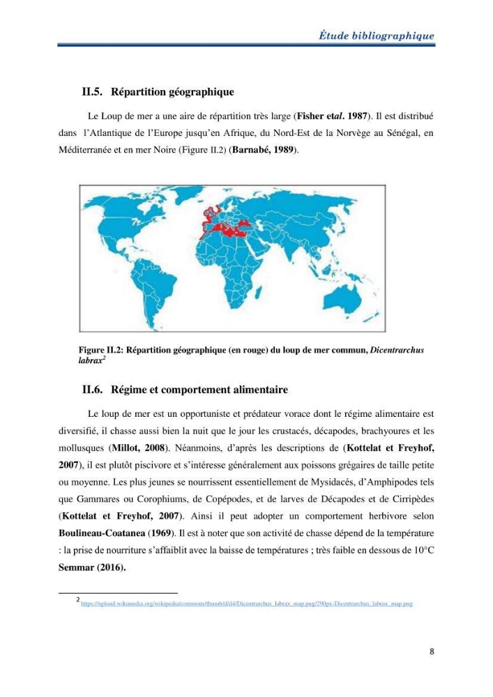 Contribution au rationnement alimentaire du loup de mer Dicentrachus labrax (Linnaeus, 1758) Cas de l’élevage biologique de la station Provence Aquaculture (Marseille _ France)