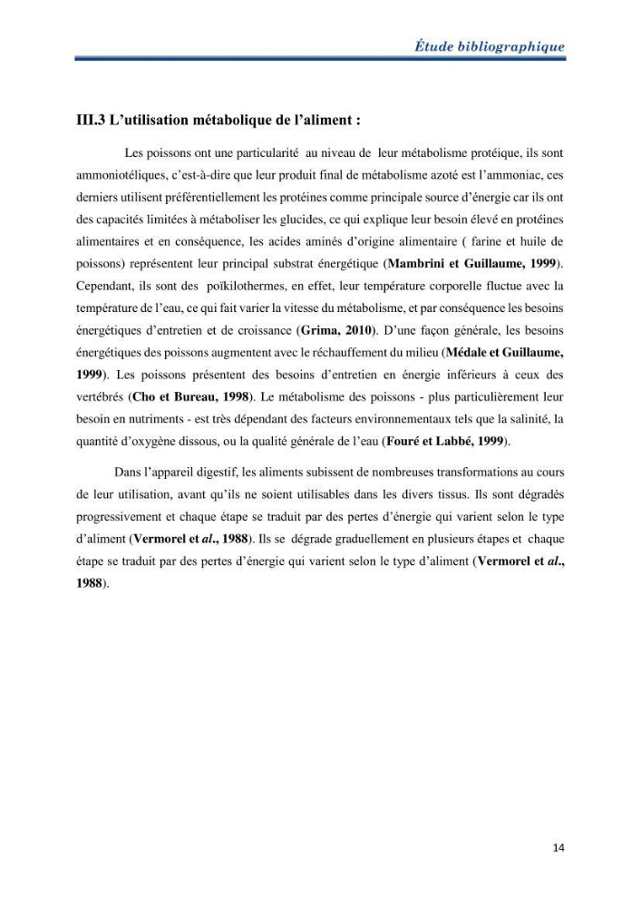 Contribution au rationnement alimentaire du loup de mer Dicentrachus labrax (Linnaeus, 1758) Cas de l’élevage biologique de la station Provence Aquaculture (Marseille _ France)