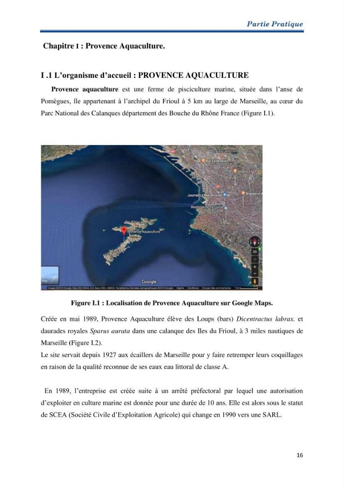 Contribution au rationnement alimentaire du loup de mer Dicentrachus labrax (Linnaeus, 1758) Cas de l’élevage biologique de la station Provence Aquaculture (Marseille _ France)