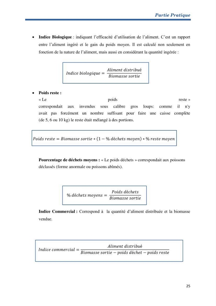 Contribution au rationnement alimentaire du loup de mer Dicentrachus labrax (Linnaeus, 1758) Cas de l’élevage biologique de la station Provence Aquaculture (Marseille _ France)