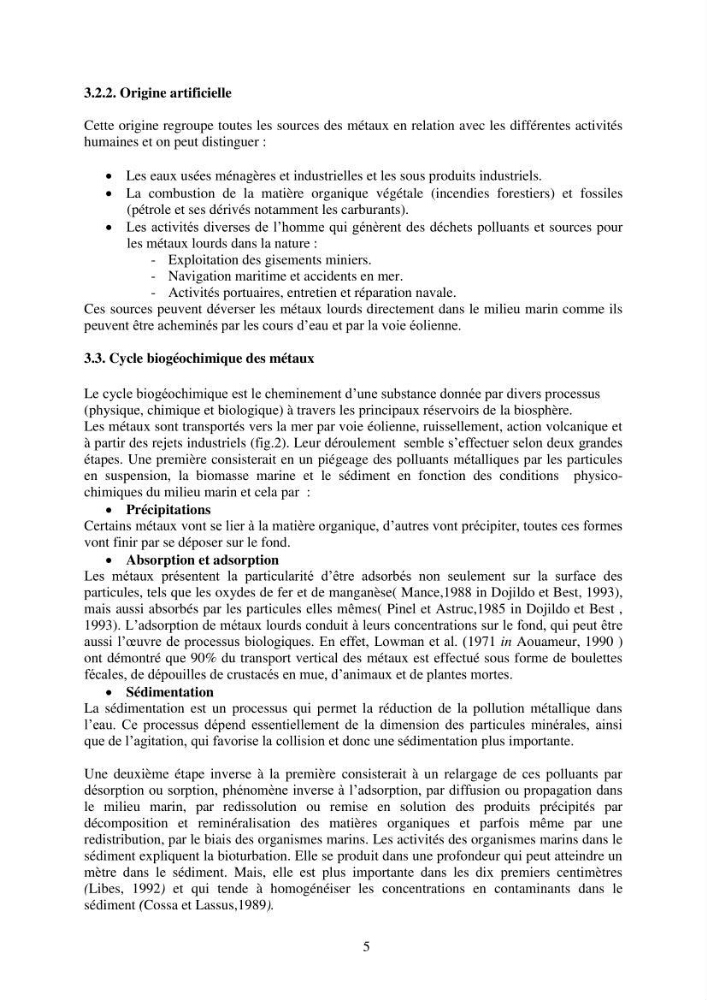 Etude de la pollution et de la géochimie par les métaux traces et les radioéléments dans les sédiments de la baie d\'Alger