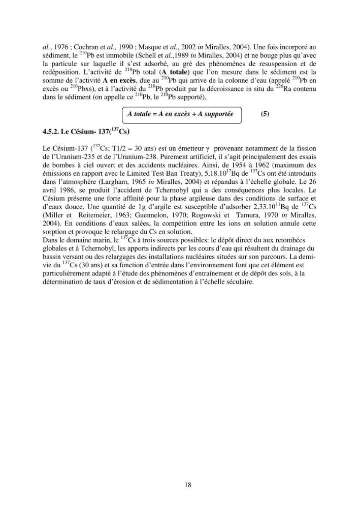 Etude de la pollution et de la géochimie par les métaux traces et les radioéléments dans les sédiments de la baie d\'Alger