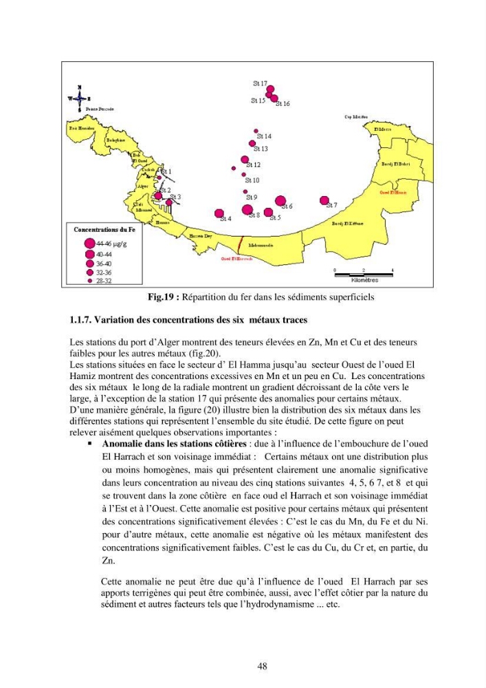Etude de la pollution et de la géochimie par les métaux traces et les radioéléments dans les sédiments de la baie d\'Alger
