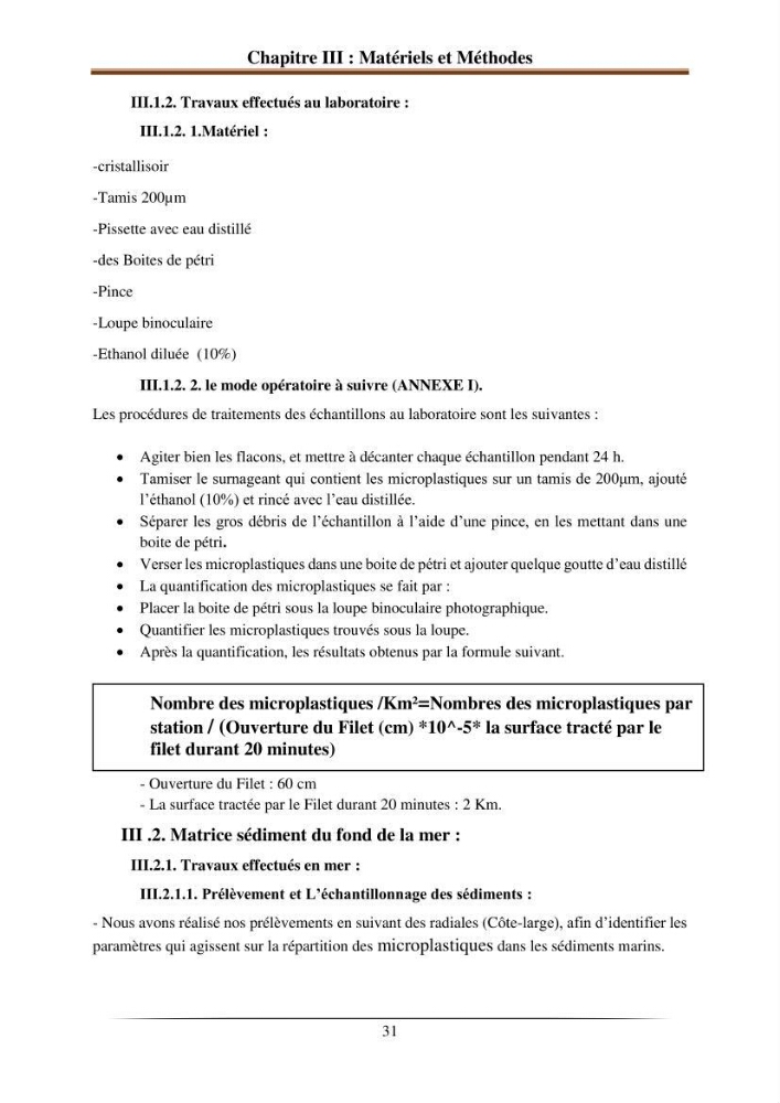 L’effet de l’hydrodynamisme sur la quantification des Microplastiques en mer