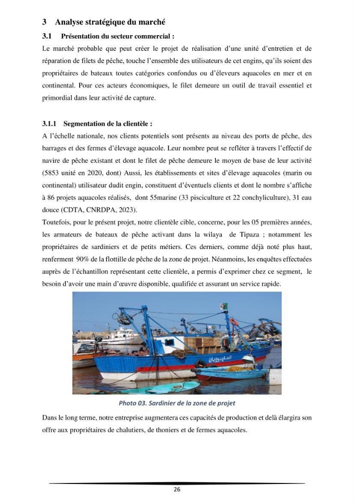 Contribution à l\'application d\'un outil managérial pour la création d\'une entreprise de pêche projet de création d\'un atelier de ramendage