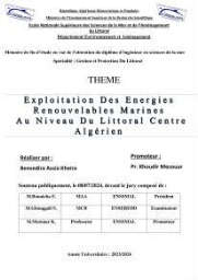 Exploitation des énergies renouvelables marines au niveau du littoral centre algérien