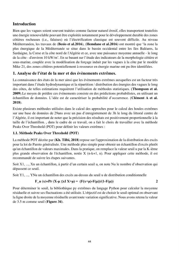 Exploitation des énergies renouvelables marines au niveau du littoral centre algérien