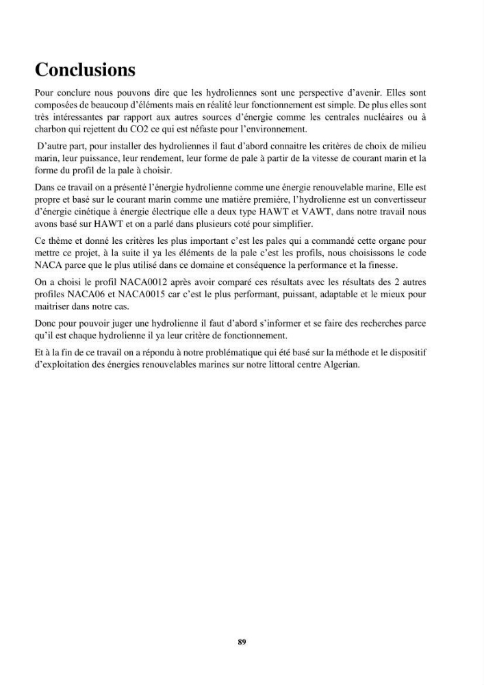 Exploitation des énergies renouvelables marines au niveau du littoral centre algérien