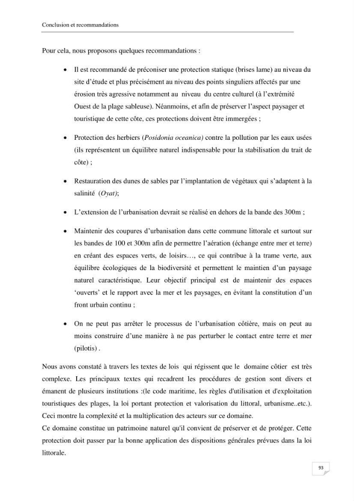 Effet de l\'urbanisation sur l\'évolution des côtes