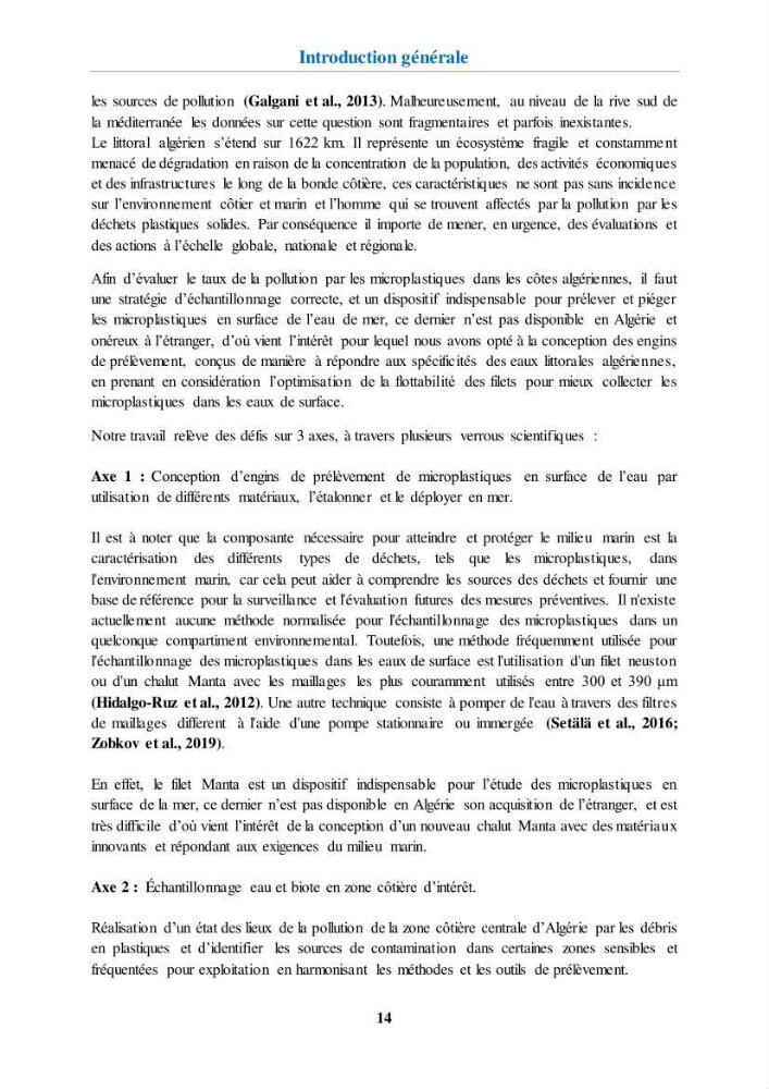 Etude de l\'évaluation quantitative et qualitative des microplastiques sur les côtes algériennes