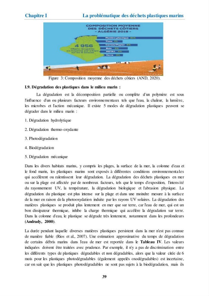 Etude de l\'évaluation quantitative et qualitative des microplastiques sur les côtes algériennes