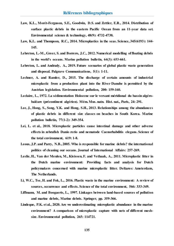 Etude de l\'évaluation quantitative et qualitative des microplastiques sur les côtes algériennes