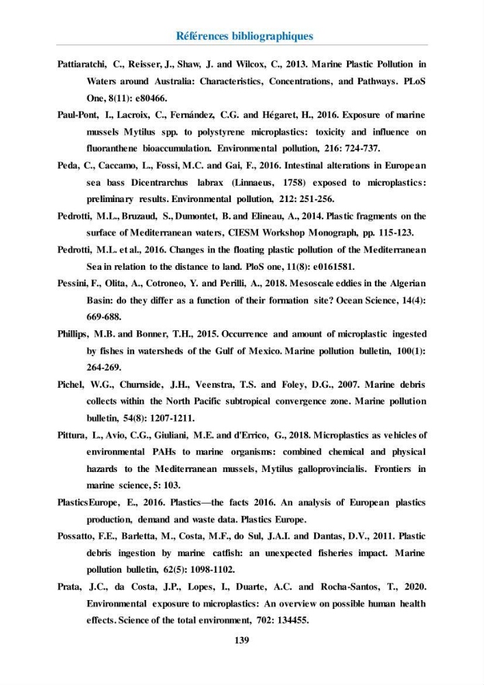 Etude de l\'évaluation quantitative et qualitative des microplastiques sur les côtes algériennes