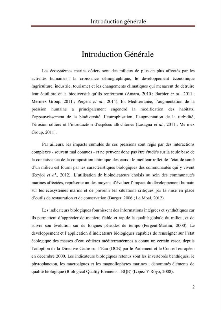 Evaluation de l’état écologique des eaux côtières algéroises par l’utilisation d’un indice algéroises par l’utilisation d’un indice