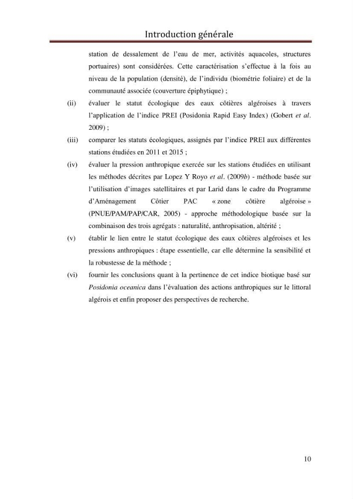Evaluation de l’état écologique des eaux côtières algéroises par l’utilisation d’un indice algéroises par l’utilisation d’un indice