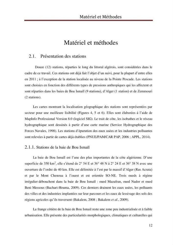 Evaluation de l’état écologique des eaux côtières algéroises par l’utilisation d’un indice algéroises par l’utilisation d’un indice
