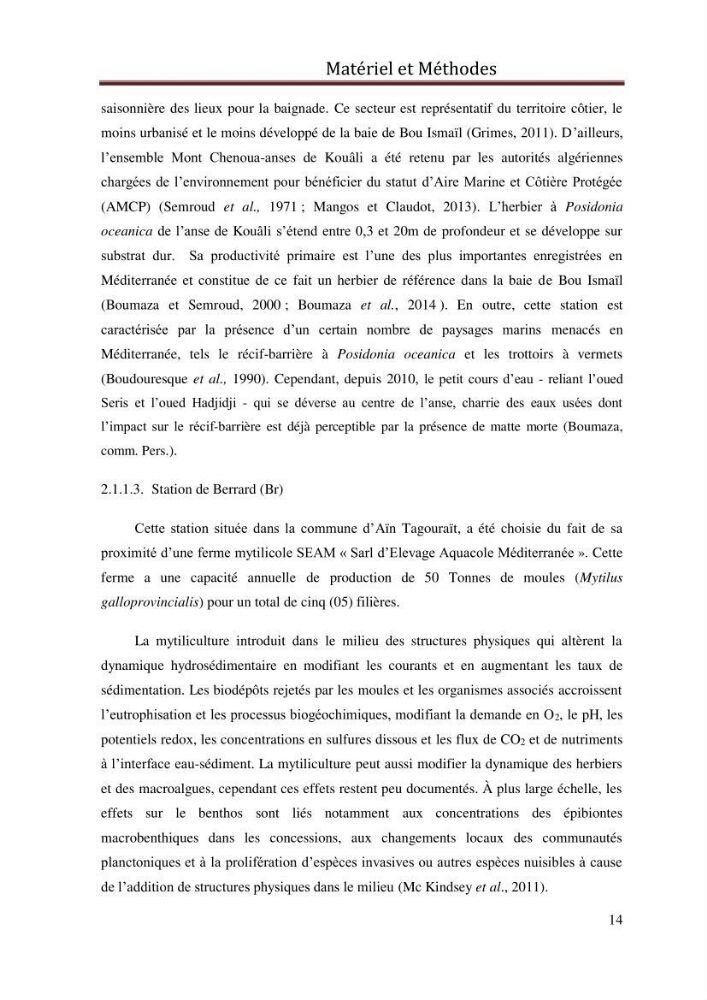 Evaluation de l’état écologique des eaux côtières algéroises par l’utilisation d’un indice algéroises par l’utilisation d’un indice