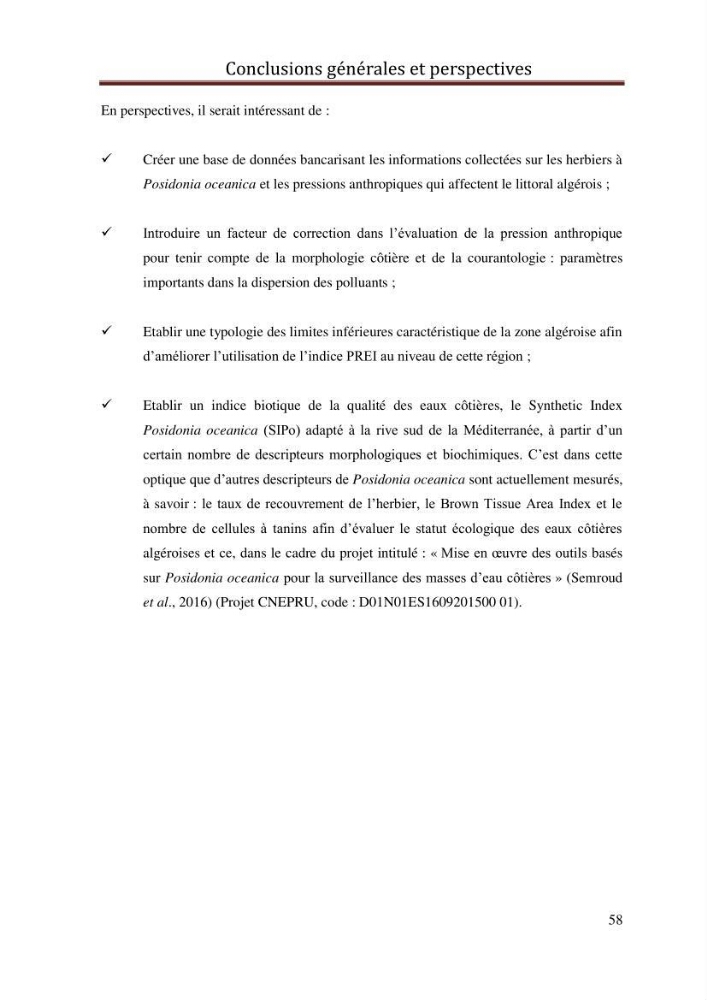 Evaluation de l’état écologique des eaux côtières algéroises par l’utilisation d’un indice algéroises par l’utilisation d’un indice