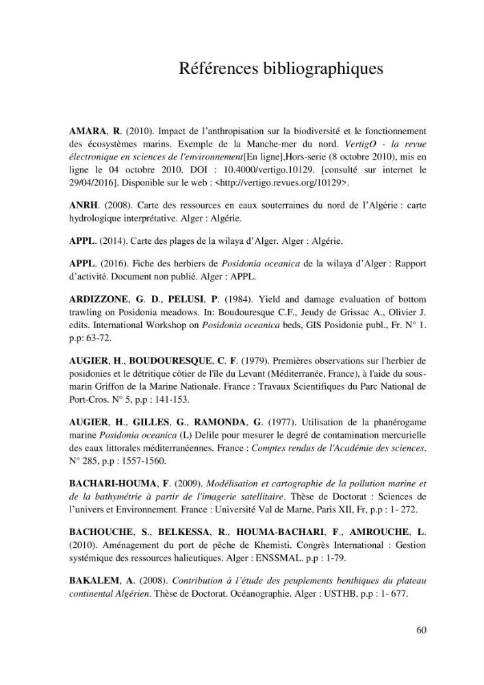 Evaluation de l’état écologique des eaux côtières algéroises par l’utilisation d’un indice algéroises par l’utilisation d’un indice