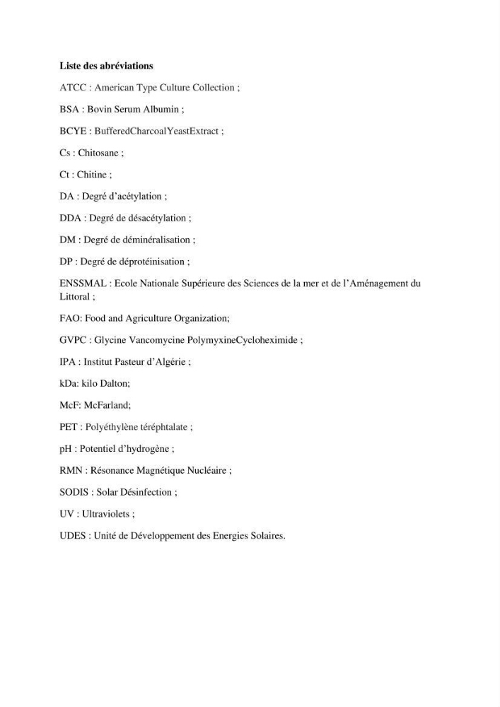 Valorisation Biotechnologique des Coproduits de Crustacés étude du pouvoir antimicrobien du chitosane et traitement d\'une eau contamineé par Legionella Penumophila